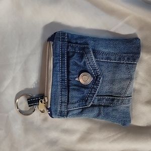 Handmade Keychain pouch from upcycled denim jacket